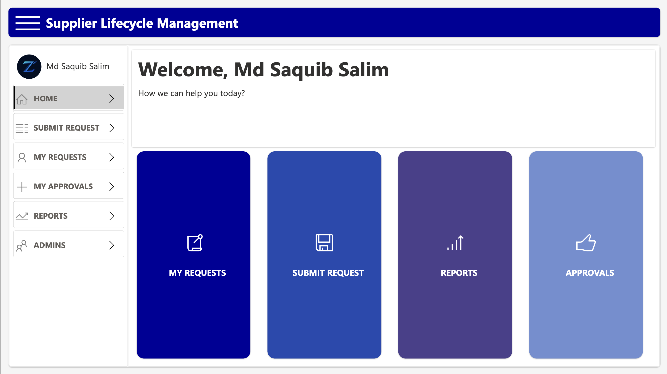 Supplier Lifecycle Management Portal